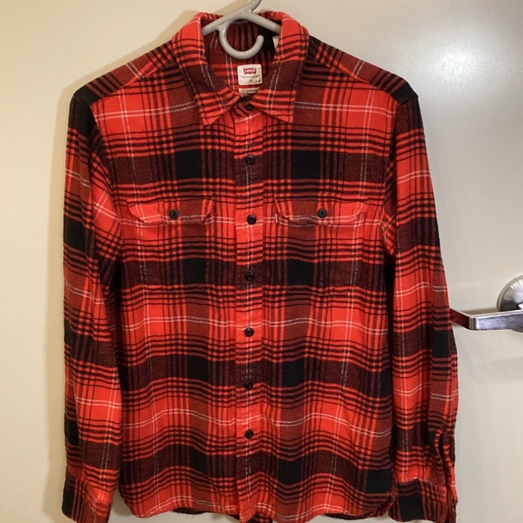 Levi’s Long Sleeve Plaid Button Down Shirt Men's Size Medium 100% cotton Levis - Picture 1 of 16